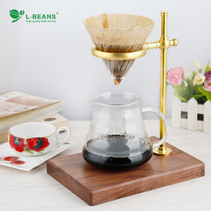 Soporte para café de goteo con jarra de vidrio y base de latón, altura ajustable para preparar café de goteo - Product Image 2