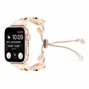 Para reloj Apple Watch banda de 38mm de Oro de las mujeres de acero inoxidable elegante brazalete correa de repuesto para Apple Watch