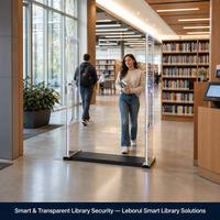 Porte de sécurité RFID UHF en acrylique pour bibliothèque, détection antivol de livres, RS232, pour bibliothèque universitaire, fournie directement par l'usine