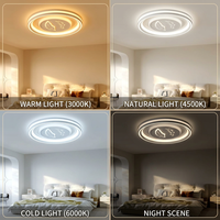 Plafonnier de style nordique avec un design créatif en forme de feuille et une performance LED à intensité variable offrant des brises parfaites pour toutes les chambres