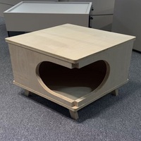 Table d'appoint 2-en-1 pour animaux de compagnie, table de chevet en forme de cœur pour chat, table d'appoint en MDF pour chat pour salon
