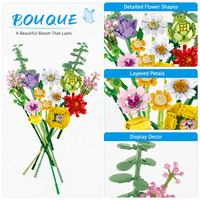 Ensemble de bouquets de fleurs en briques pour les acheteurs en gros, jouets de construction floraux DIY, pour les boutiques de cadeaux et les vendeurs de commerce électronique dans le monde entier