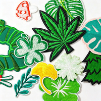 Patchs brodés botanique Offre Spéciale gros fer vert sur presse à chaud tissu Applique LOGO personnalisé broderie Patch feuille d'érable