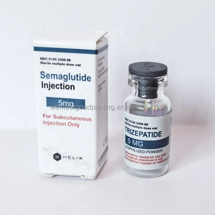 Pharmaseutika-Flasche Steroid-Etikettenhersteller holographisch MT2 Ssemaglutide 3 ml Flasche Peptid-Etiketten Aufkleber