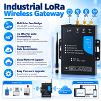 Tegangan Lebar 4G LoRa Gateway DTU Serial Server RJ45 Ethernet SX1278 Chip Mendukung Peningkatan FOTA Pengumpul Data Modbus RTU