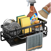 Simple Houseware Cisily Organisateur d'évier de cuisine, support pour éponge et porte-savon avec égouttoir