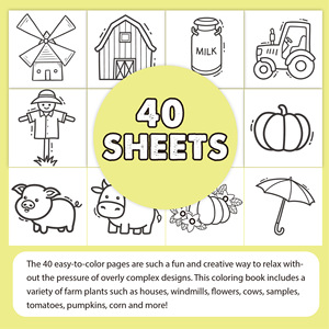 Nhà máy tùy chỉnh ấm cúng trang trại phim hoạt hình màu cuốn sách cho trẻ em 40 trang bìa mềm với nghệ thuật giấy các tông chất liệu - Product Image 5