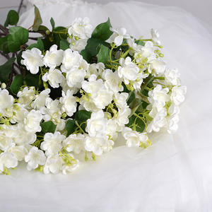 Plantes décoratives d'intérieur de luxe à tige unique, fausses fleurs de <span class=keywords><strong>jasmin</strong></span> artificielles en tissu PU imperméable, en forme de boule - Product Image 3