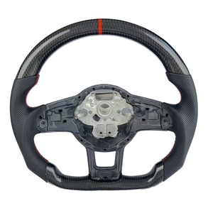 Volant en fibre de carbone Golf 7 GTI, cuir perforé Nappa NASA, modification de voiture, volant Golf 6 GTI LED - Product Image 5