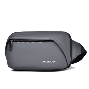 Nouvelle mode, sac de taille personnalisé, imperméable, résistant à l'usure, grande capacité, sac de poitrine, sac de taille en PU pour hommes - Product Image 3