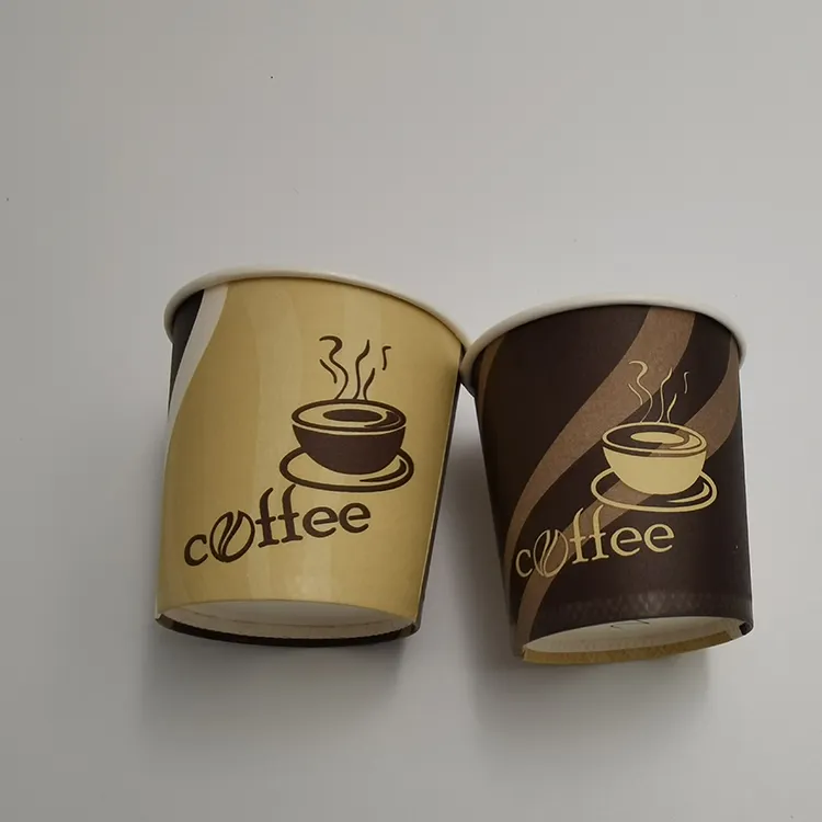 Logo impresso personalizado 6oz 7oz 9oz 12oz 16oz 24oz 32oz papel preto descartável copo de bebidas de café quente