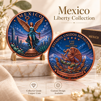 Médaille commémorative en cuivre pur 999 de 5 oz, Ange de l'Indépendance, en relief, colorée UV, pièce de monnaie en métal, souvenir de collection, cadeau