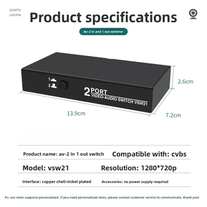 <span class=keywords><strong>RCA</strong></span> chuyển đổi 2 trong 1 ra Composite Video L/r âm thanh Switcher Selector hộp 2x1 2 cổng AV chuyển đổi hộp cắm chơi cho N64 PS2/3/Wii/Xbox - Product Image 3