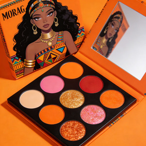 Paleta de Sombras de Ojos de 9 Colores en Tonos Cálidos Naranja Pigmentado, Marca Privada, Logotipo Personalizado - Product Image 4