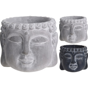 Vase en ciment Bouddha assorti 11x12cm - Product Image 1