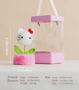 Vaso di fiori all'uncinetto uncinetto all'ingrosso della bambola del gattino della peluche della bambola del gatto - Product Image 3