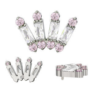 El más nuevo titanio CNC 4 Rectangular 8 CZ 16G internamente roscado hélice pendiente labio anillo cuerpo joyería Labret Zircon para niños - Product Image 2