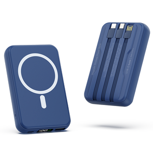 <span class=keywords><strong>Power</strong></span> <span class=keywords><strong>Bank</strong></span> Nirkabel Magnetik Tipe-C 10000mAh Pengisi Daya Portabel 22.5W PD Pengisian Cepat Kabel Terintegrasi Layar LED Li-Polymer - Product Image 2