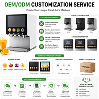 Distributeur de jus commercial OEM à 4 têtes, distributeur automatique de boissons aux fruits pour hôtel, cantine, centre commercial