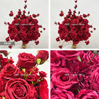 En stock aux États-Unis, boule de fleurs artificielles classique rouge 5D de 50 cm, boule de fleurs artificielles pour mariage, centre de table pour la décoration de table de banquet