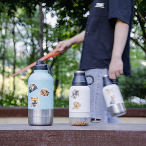 Botol Air Hewan Peliharaan 32oz Baja Tahan Karat Portabel untuk Anjing Kucing, Botol Tempat Minum Air untuk Perjalanan Luar Ruangan, Tempat Minum Air - Product Image 5