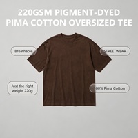T-shirt Homme Personnalisé 220 GSM en Coton Pima Teint Pigmentaire 100% Mat Vintage Coupe Oversize – Vente en Gros