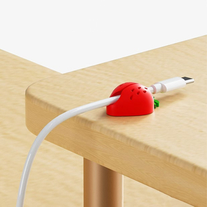 Carino Organizer cavo con Design a fragola 1 canale Clip per cavo sotto la scrivania per gestione del filo autoadesivo per ufficio - Product Image 4