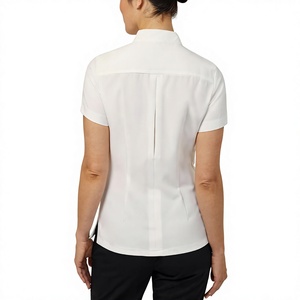 Women Spa Therapist Uniform Beauty Salon <b>Tunic</b> Polyester Spandex <b>Short</b> <b>Sleeve</b> Workwear Custom Logo Beauty & Medical Spa Uniform - Product Image 3
