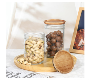 Couvre-bocaux en bois d'acacia à large ouverture de conception moderne avec joint en silicone hermétique réutilisable pour le stockage des aliments secs Fabriqué dans le Guangdong - Product Image 6