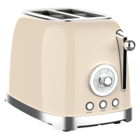 Grille-pain électrique à gaufrier rétro à 2 tranches en acier inoxydable POP up avec grill