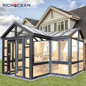 Véranda moderne préfabriquée en aluminium isolé RICHOCEAN avec portes coulissantes pour extension de jardin ou de cour - Product Image 1