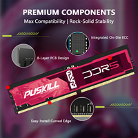 PUSKILL DDR5 UDIMM Desktop Gaming RAM 4800/5600MT/s 8GB 16GB 32GB 1.1V Low Voltage DRAM Memory