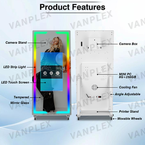 Miroir interactif pleine longueur de 65 pouces pour photomaton - <span class=keywords><strong>Verre</strong></span> trempé, caméra Hiti, Bluetooth, emballage en flight case - Product Image 2
