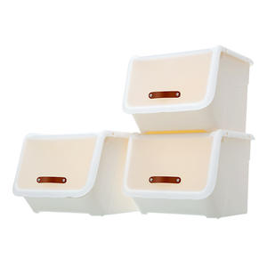 Caja de Almacenamiento de Plástico Extra Grande con Tapa Abatible, Rectangular, de Color Sólido, Organizador de Juguetes y Ropa para Niños, Tipo Vertical - Product Image 3