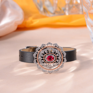 Conjunto de Joyería de Plata de Ley con Broche de 2 Quilates, Collar de Ópalo, Rubí y Circonita Cúbica, Moda, Importaciones al por Mayor - Product Image 2