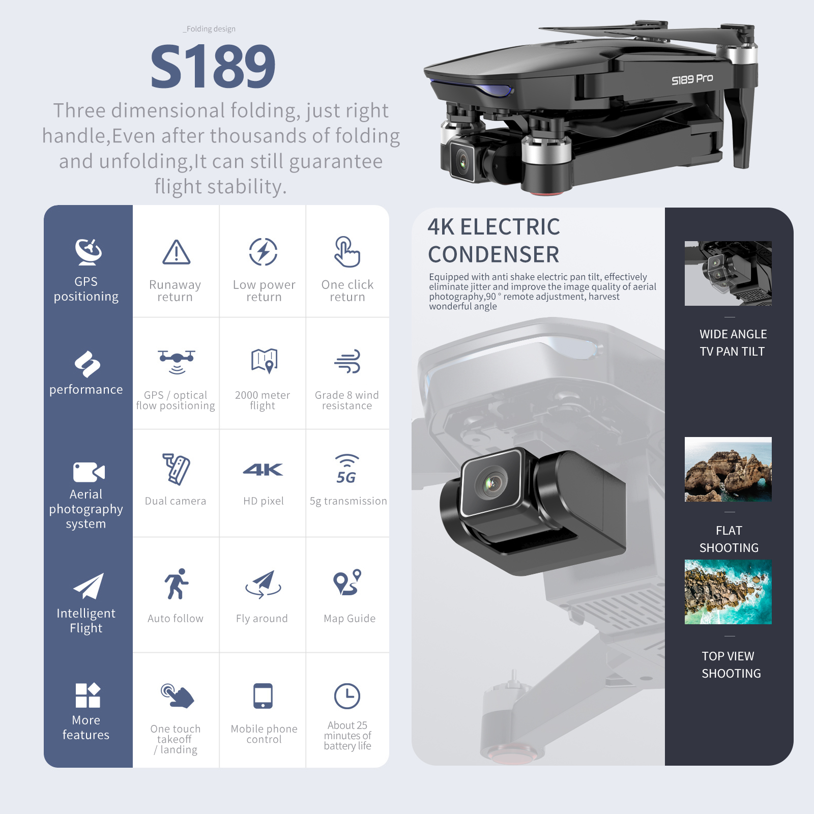 2021 Toysky折りたたみ式ブラシレスGPSドローンプロフェッショナ