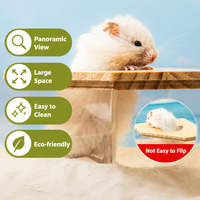 Baignoire transparente en acrylique pour hamster, bac à sable pour hamster syrien, grande toilette pour petits animaux, accessoires de cage, vente en gros