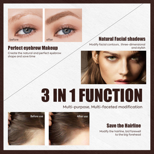 Kit de mise en forme de timbres à sourcils ShadowPowder 4 couleurs Double tête timbre à sourcils et kit de <span class=keywords><strong>pochoir</strong></span> - Product Image 6