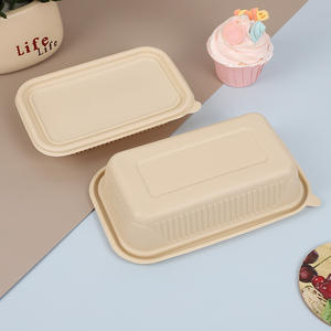 Contenedor Cuadrado para Comida Rápida con Logotipo Personalizado en Relieve, Biodegradable, de Grado Alimenticio, Hecho de Almidón de Maíz, Apto para Microondas, Calentable, para Azúcar - Product Image 1