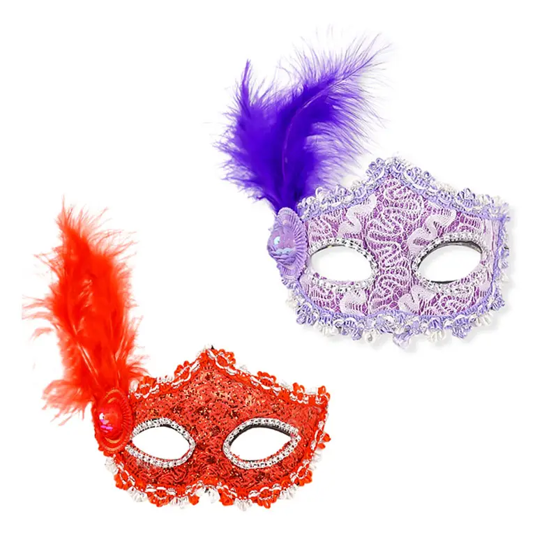 Maschera di carnevale veneziano di natale e Halloween maschere di Costume da donna maschera di piume per le vacanze in maschera per la festa