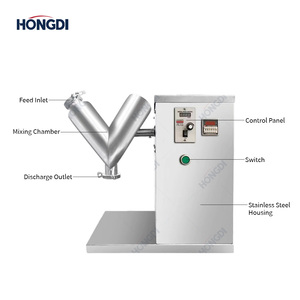 Mélangeur en V haute efficacité pour le mélange de poudres, mélangeur en V compact en acier inoxydable pour la recherche en laboratoire alimentaire et chimique - Product Image 3