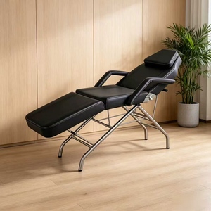 DAOMENG Leather Foldable Adjustable Massage Table for Beauty Salon Nail Salon Commercial Use Metal Frame High-Density <b>Sponge</b> - Product Image 2