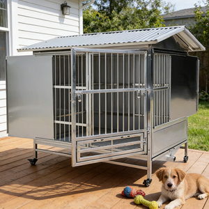 304 Paslanmaz Çelik Büyük Köpek Kafesi Modern ve Sade + Son Derece Nefes Alabilen Dayanıklı ve Bakımı Kolay Büyük Köpekler İçin İyi Haber - Product Image 1