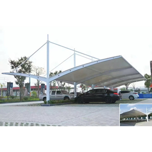 Hiện đại Q235 thép kim loại pvdf <span class=keywords><strong>PTFE</strong></span> độ bền kéo màng cấu trúc chống cháy thân thiện với môi không thấm nước carports xe ô tô nhà để xe - Product Image 3