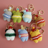 2025 Mini Animal poupée série Crochet porte-clés mignon renard poupée tricot porte-clés pour sac pendentif ours porte-clés voiture clés accessoires