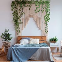 Tanaman Bunga Ivy Hijau Buatan 1,8m Desain Baru Tahan Lama Tanaman Rambat Gantung Bahan Plastik untuk Dekorasi Dalam Ruangan Pernikahan & Tahun Baru