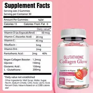 Esportazione transfrontaliera di vendita calda glutatione collagene Glow 60 Gummies fonte di fabbrica - Product Image 4