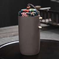 Vente en gros théière en argile violette Logo personnalisé Ensemble théière et tasse avec sac en céramique portable Ensemble cadeau pour homme théière