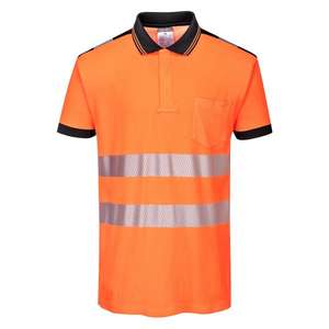 PORTWEST - T180OBRXS PW3 Polo de manga corta naranja/negro de alta visibilidad-EAN 5036108306893 ROPA DE TRABAJO DE LA HI-VIS - Product Image 1