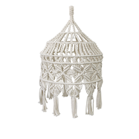 Lampe macramé en corde de coton naturel tissé à la main Style Boho abat-jour à glands pour suspension au plafond, décoration de la maison